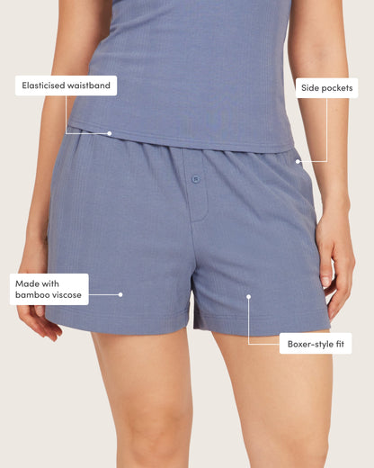 Shorts de descanso - Azul acero