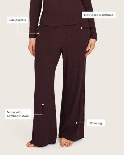 Pantalones de estar por casa - Morado ciruela